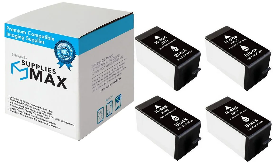 SuppliesMax SuppliesMax HP T0A42BN_2PK Black Inkjet Cartridge 4 Pack 1500 Pages — product photo