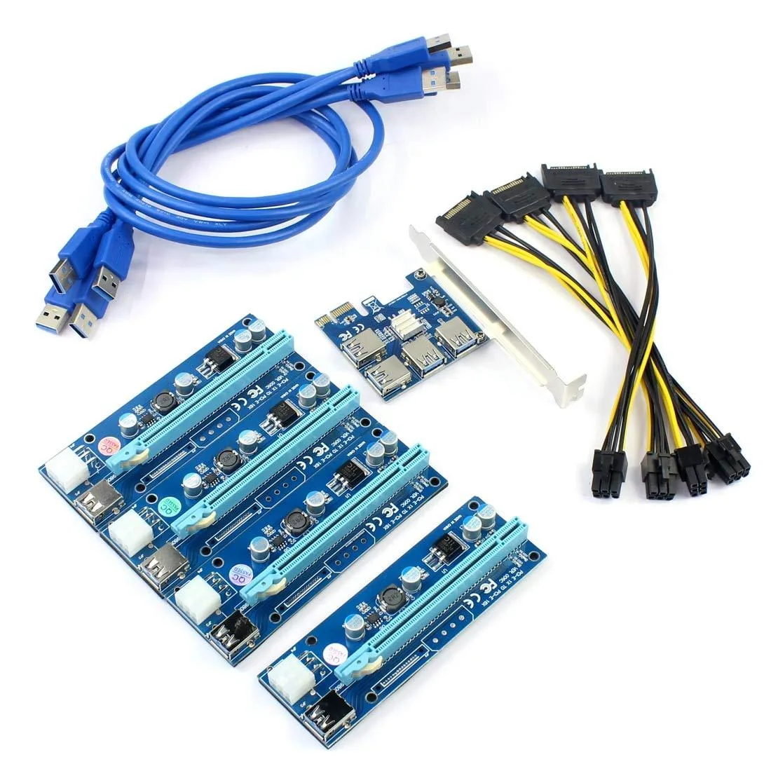 Vszerda Vszerda PCIe 1X to 4X Riser Card 16X Slots USB 3.0 Cable — product photo