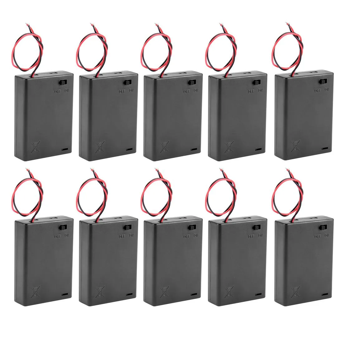 Unique-Bargains Unique-Bargains 10 Pcs 4.5V Battery Case 3 x 1.5V AA ON/OFF Switch w Cover — product photo