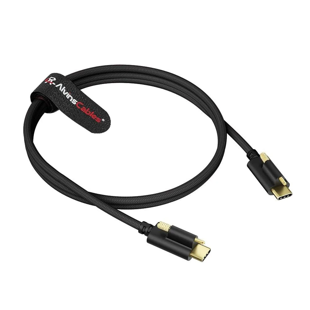 ALSEYE ALSEYE Locking USB-C to USB-C Cable 3.3ft 10Gbps 2 in 1 accessory — product photo