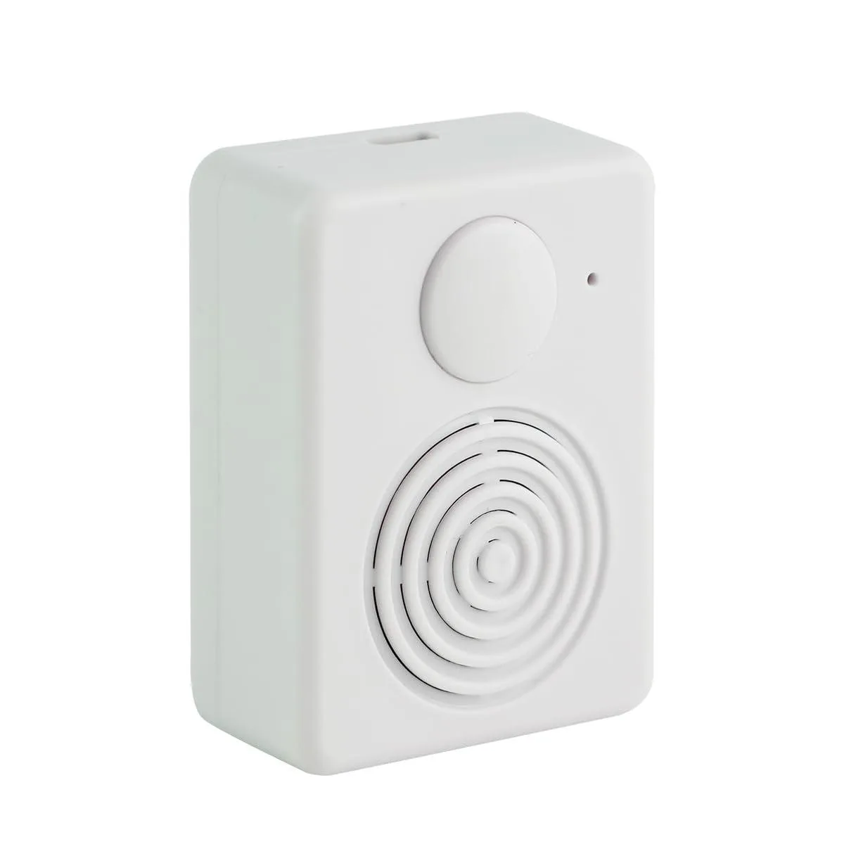 Small white rectangular audio recorder with speaker and USB-C port