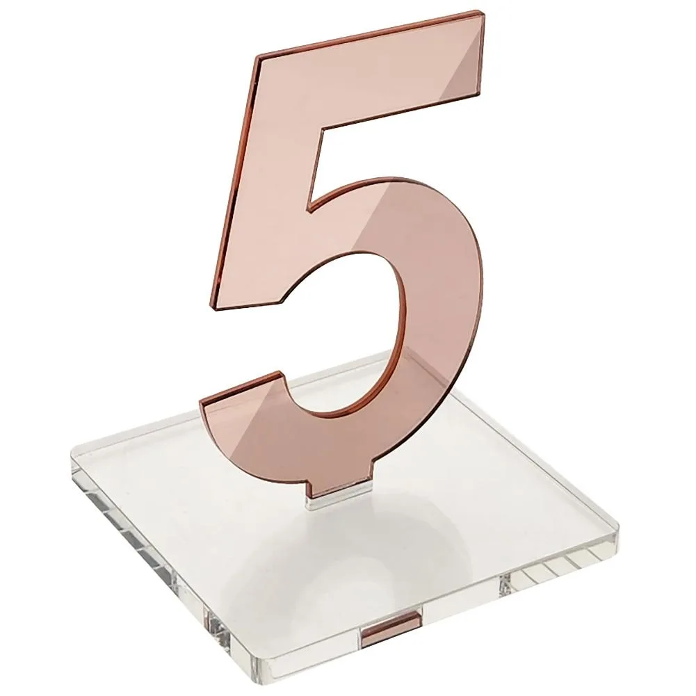 Vandue Corporation Vandue Corporation OnDisplay Luxe Mirrored Acrylic Table Numbers 1-10 Rose Gold — product photo