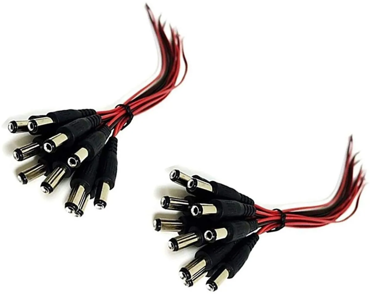 iMBAPrice iMBAPrice DC Male Power Plug Pigtail Cable 5.5 mm x 2.1 mm 18AWG 12inch 20 Pack — product photo
