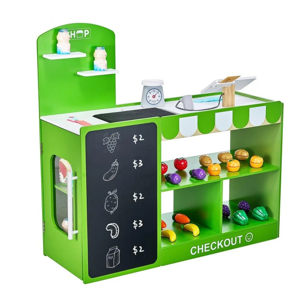 VEVOR VEVOR Kids Grocery Store Playset AC7731A 35 Accessories MDF 81.5x30.7x85cm — product photo