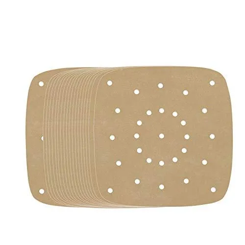 Stack of 200 unbleached brown parchment sheets 8.5 inch square with perforations
