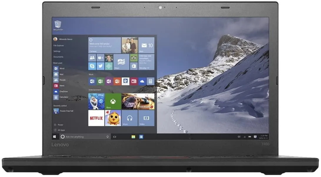 Lenovo Lenovo Thinkpad T460 laptop 14" i5 2.40 GHz 8 GB 180 GB SSD Win 10 Pro 64 — product photo