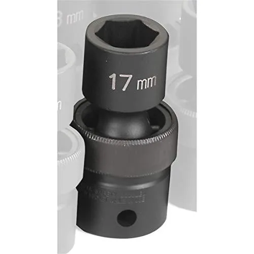 Grey Pneumatic 2017UM impact socket, chrome-molybdenum steel, silver finish