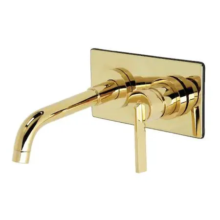 Wall-mounted single-handle brass faucet with polished finish