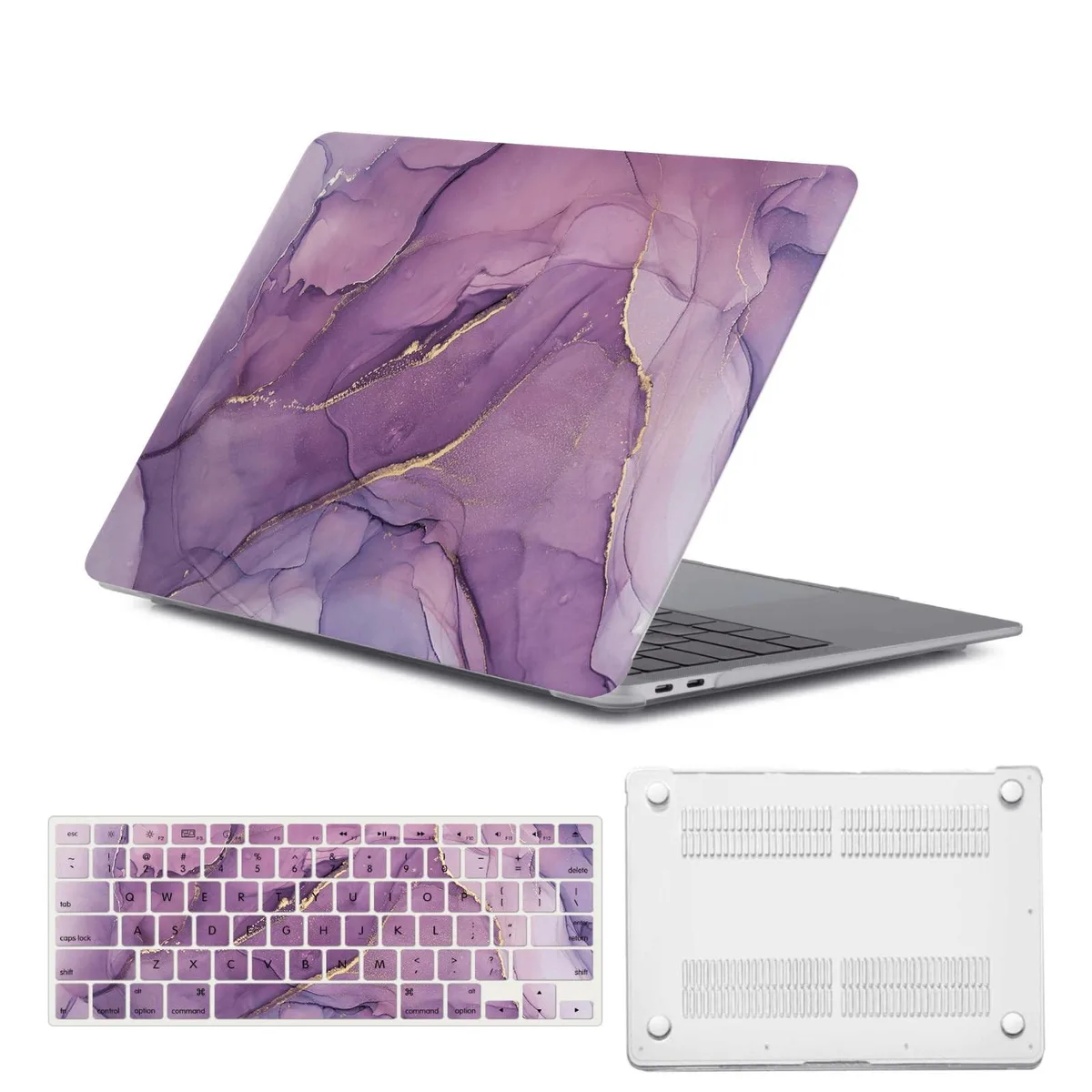 Batianda Batianda A3240 2 in 1 accessory for MacBook Air 13.6 M4 M3 M2 Purple Marble — product photo