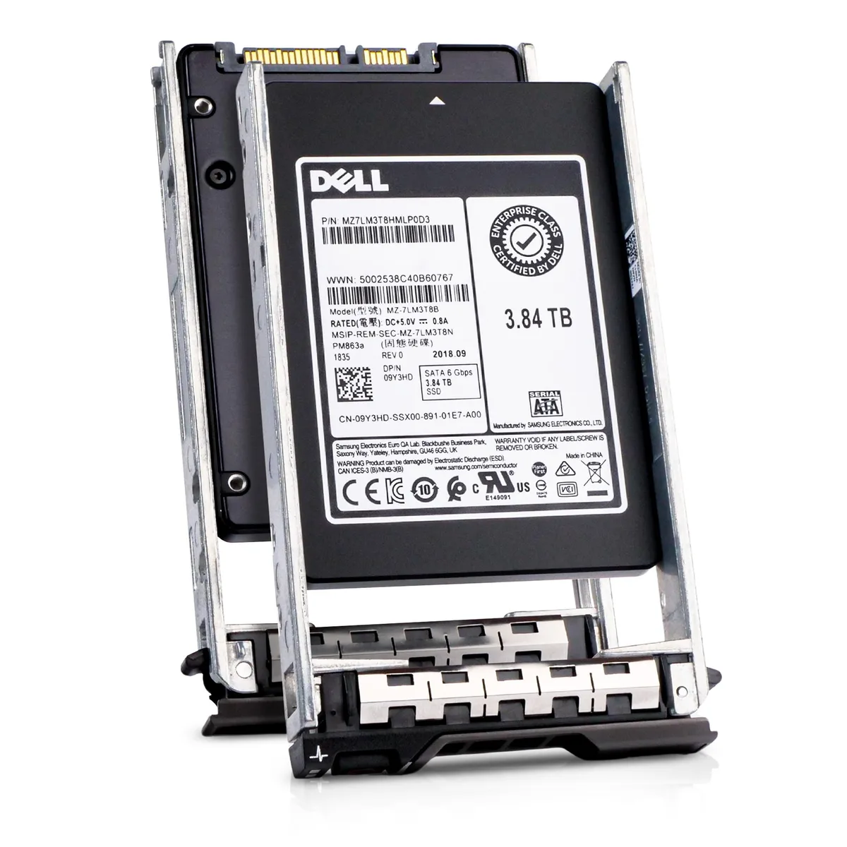 DELL DELL G13 09Y3HD 3.84TB 1.3 DWPD SATA 2.5in enterprise SSD — product photo
