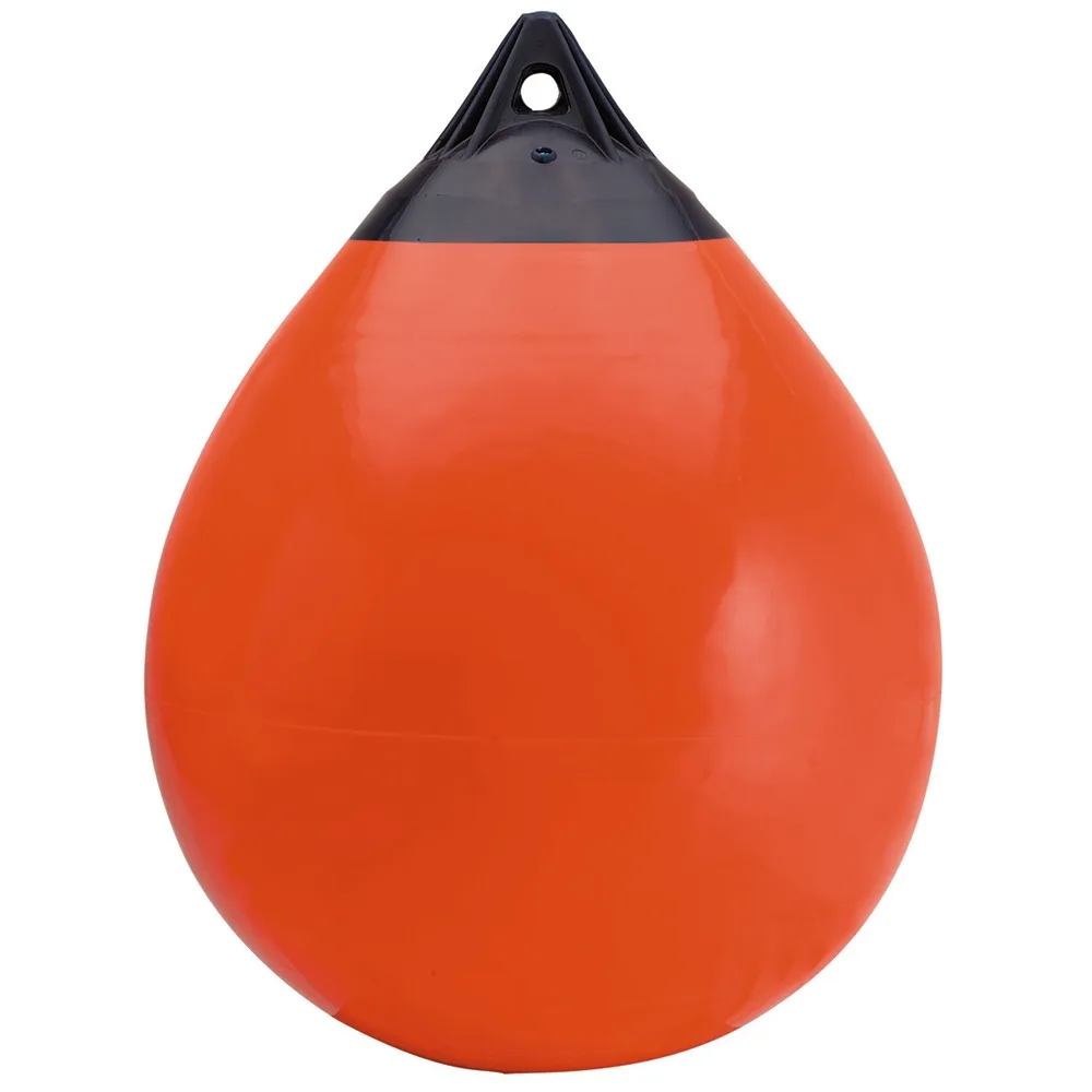 Red spherical buoy 27.5 inches diameter with blue ropehold