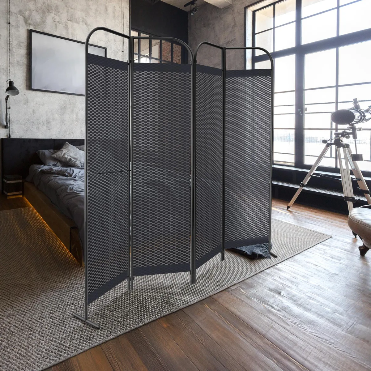 DECOLAB DECOLAB 4 Panel Room Divider 68" x 71" Knight — product photo