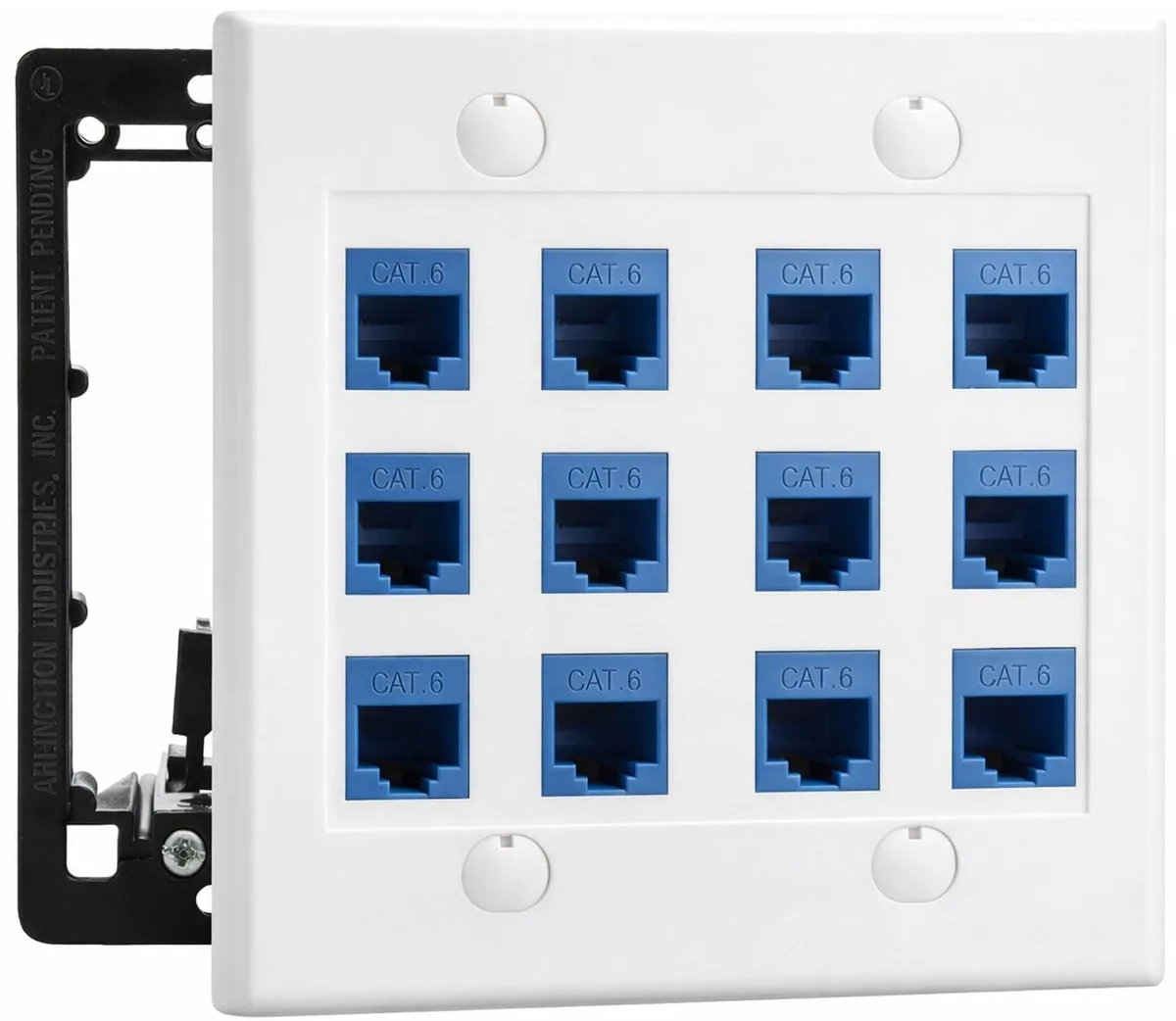 Bipra Bipra 12 Port Cat 6 Wall Plate 2 in 1 Accessory White — product photo