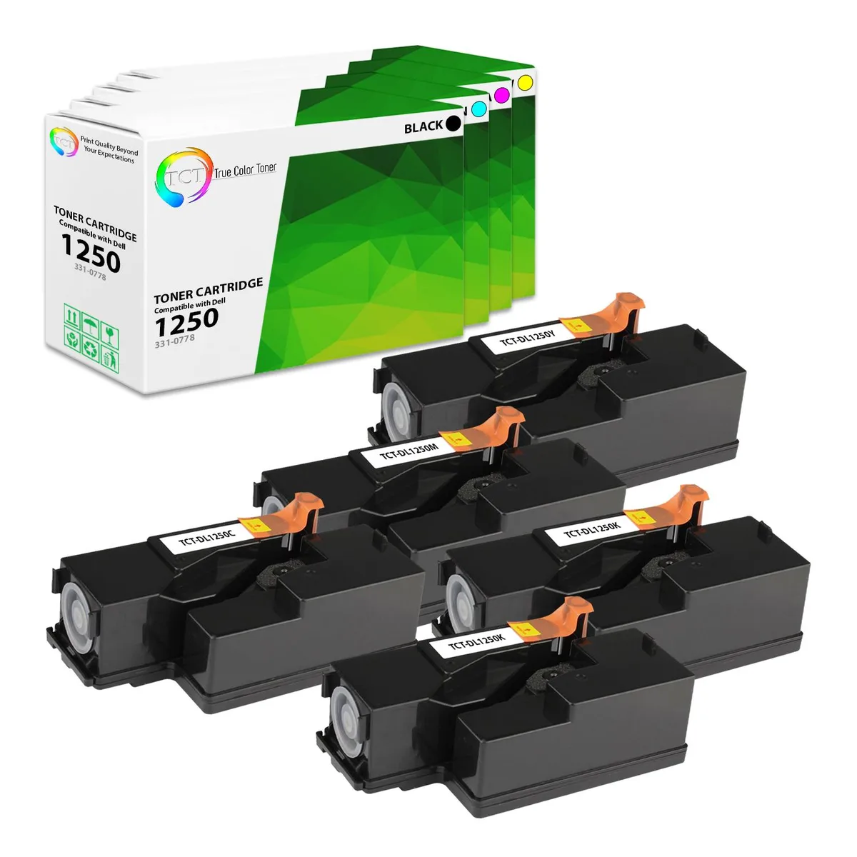 True Color Toner True Color Toner 1250 5 Pack 4 Colors Toner Cartridge — product photo