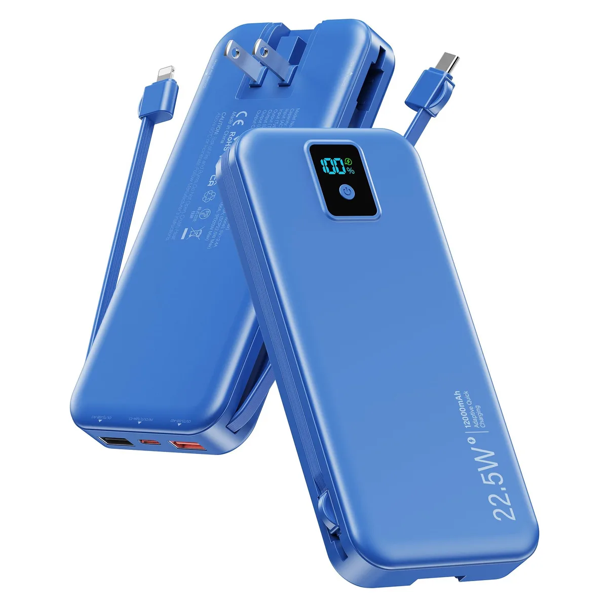  Rngsnoy AC-02F 12000mAh 22.5W power bank Navy — product photo