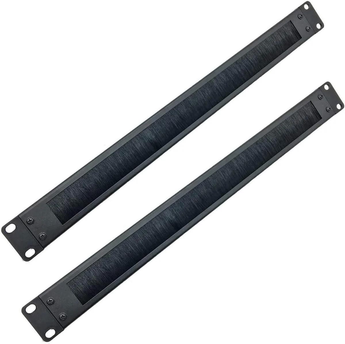 BFKK BFKK 1U Brush Panel 19-inch Rack Mount 2 Pack Black — product photo