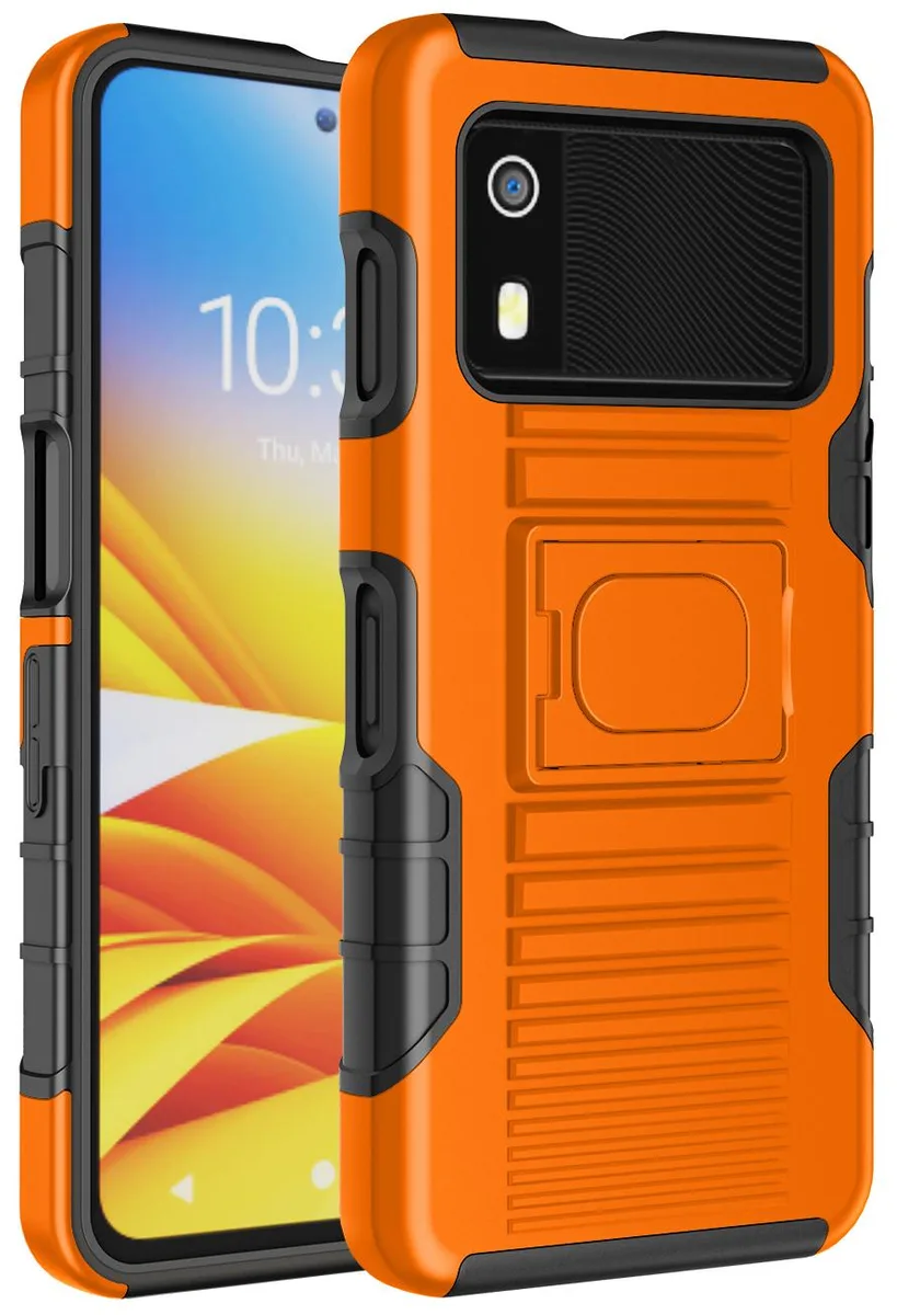 Nakedcellphone Nakedcellphone Rugged Hybrid Ring-Grip Stand Case for Zebra EM45 RFID Mobile - Orange — product photo