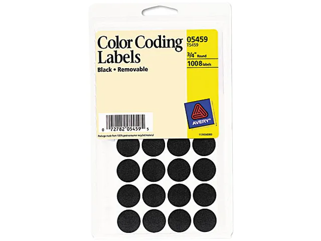 Avery Avery 5459 Removable Self-Adhesive Color-Coding Labels Black 1008/Pack — product photo