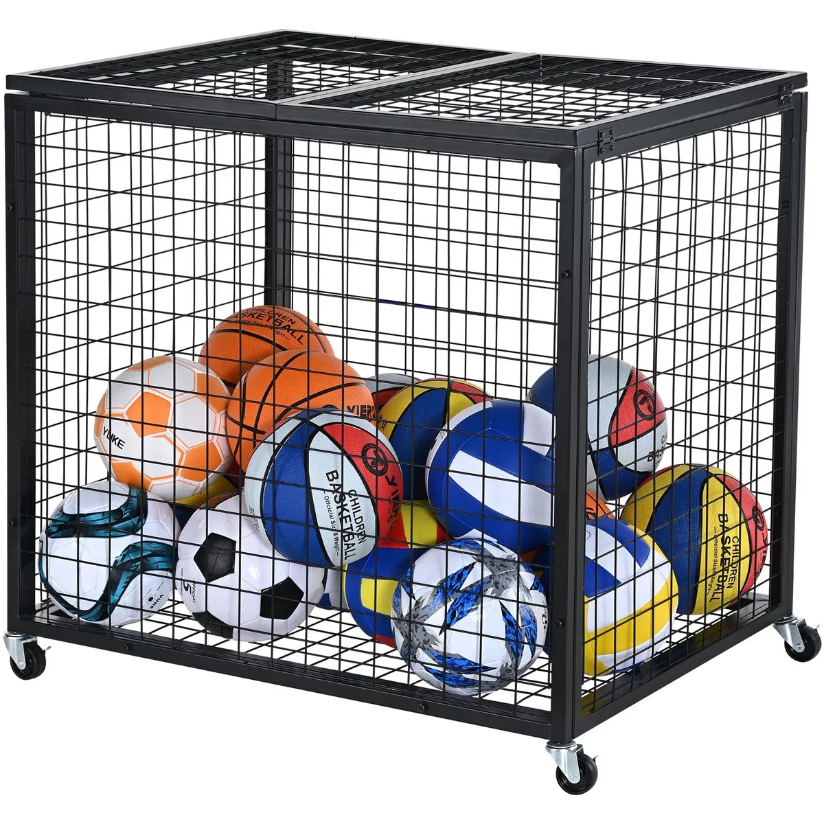  Rolling Sports Ball Storage Cart -025 33.46x26.57x32.48 in Q235B Black — product photo