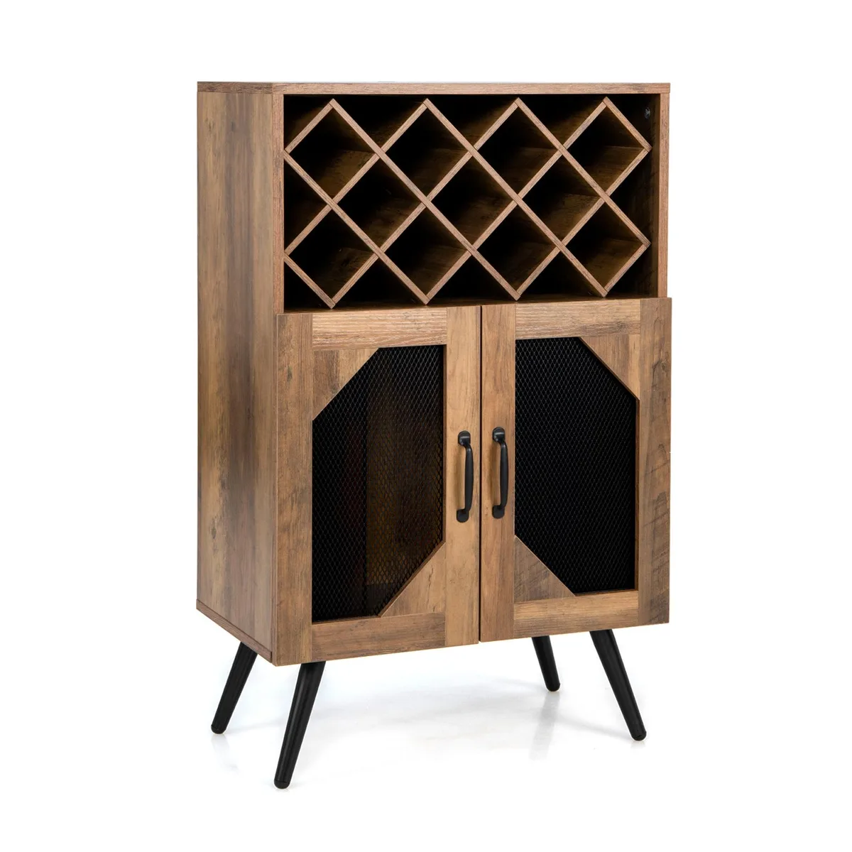 SlickBlue SlickBlue 2-Door Farmhouse Wine Storage Cabinet Rustic Brown 23.5" x 14" x 37 — product photo