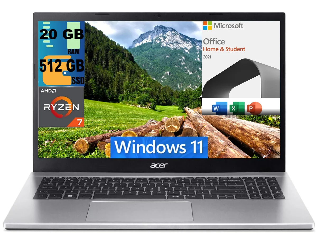 Acer America Acer America Aspire 3 15 laptop Ryzen 7 5700U 20GB 512GB — product photo