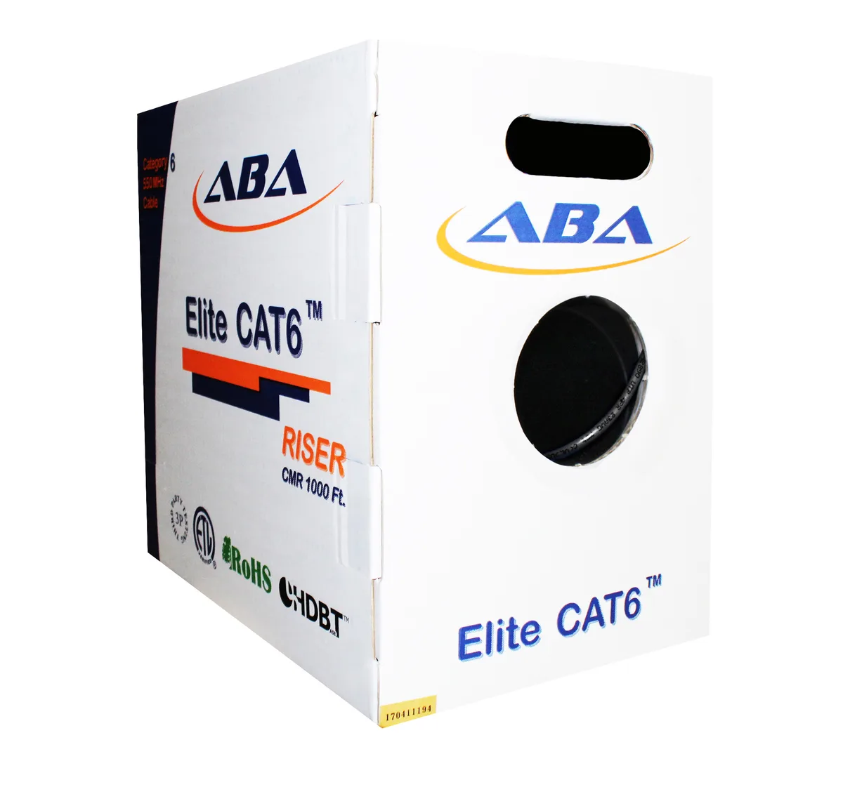 Infinity Cable Products Infinity Cable Products Elite Cat6 Riser 1000ft 550MHz 23AWG Black — product photo