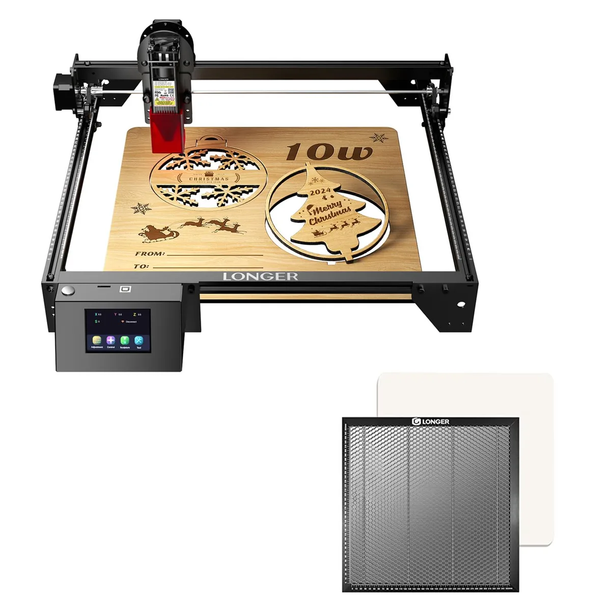 LONGER LONGER RAY5 10W Laser Engraver &amp; Honeycomb Table 15.7 — product photo