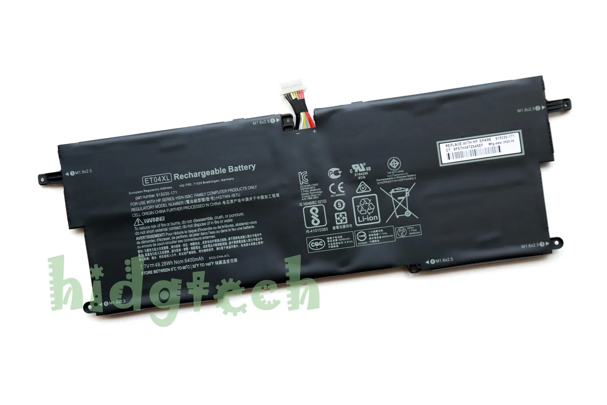Beisite Beisite ET04XL laptop battery 7.7V 49.81Wh for HP EliteBook x360 1020 G2 — product photo