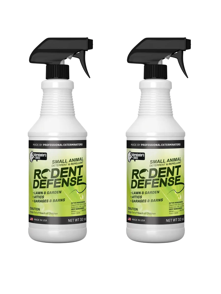 Two 32 oz spray bottles of natural rodent repellent