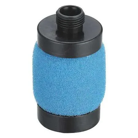 White cylindrical filter element with textured sponge media and metal end caps