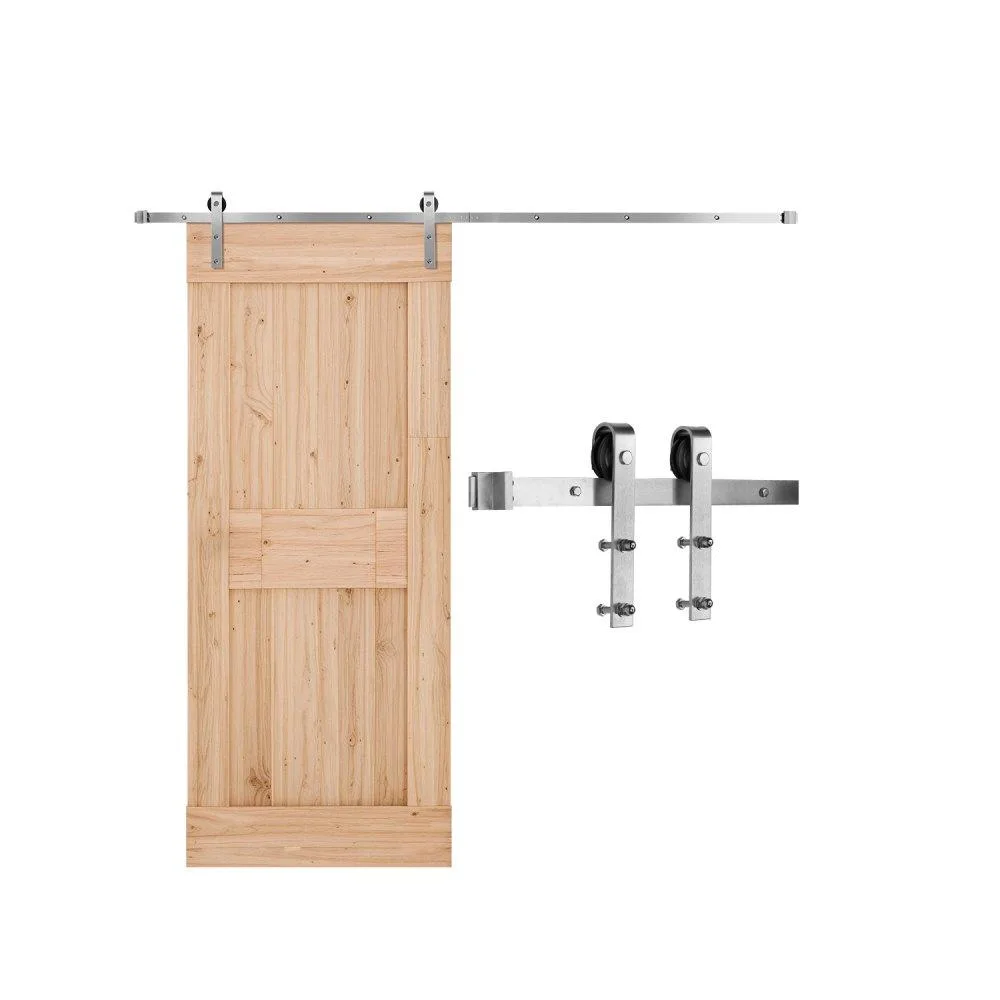 VEVOR VEVOR 8FT Sliding Barn Door Hardware Kit 330 LBS 42-48 Inches Matte Silver — product photo