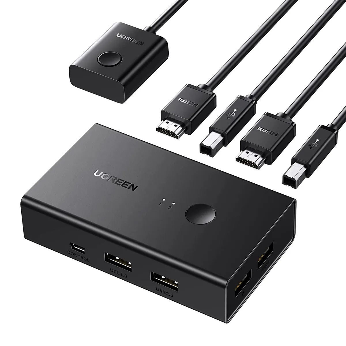 SOURCEPRO SOURCEPRO KVM Switch 2-Port 4K 60Hz HDMI USB 2.0 with Desktop Controller — product photo
