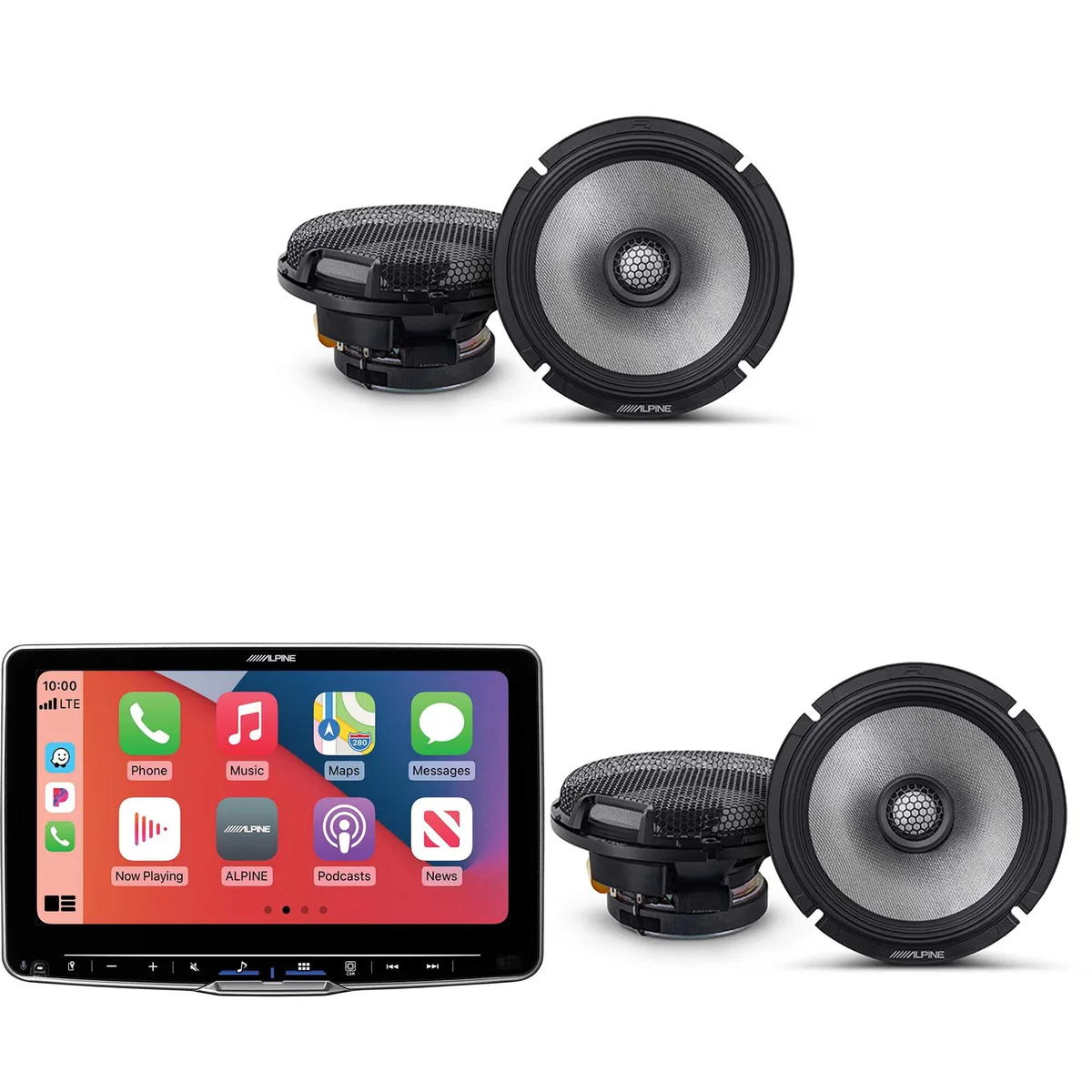 Alpine Alpine ILX-F509 Halo9 9" Receiver with 2× R2-S65 6.5" Speakers — product photo