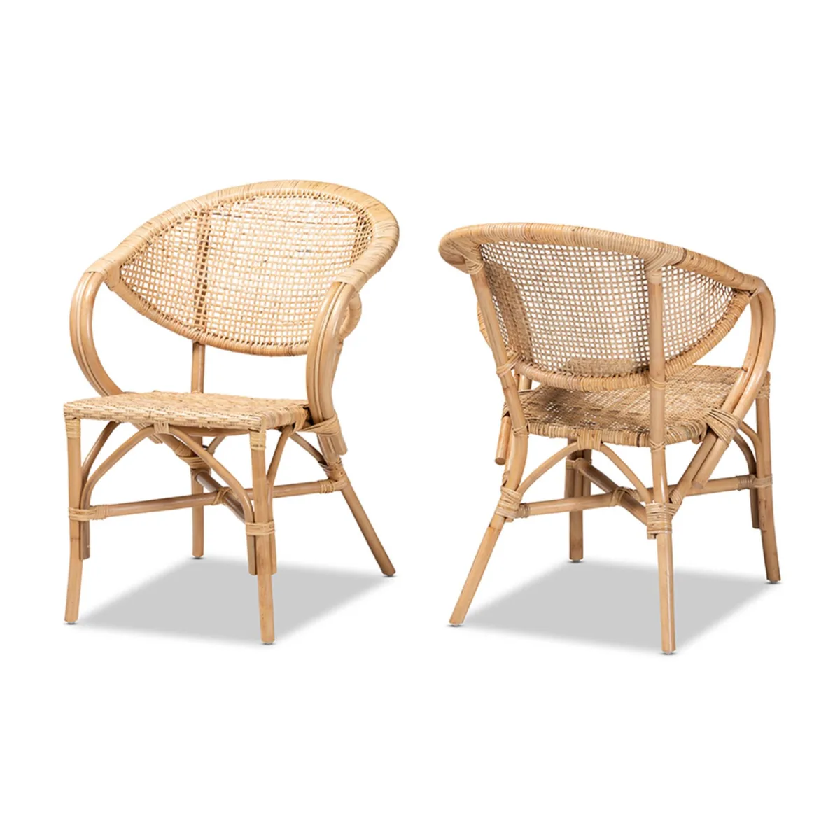 Baxton Studio Baxton Studio Varick Bohemian Natural Brown Rattan Decorative Shelving — product photo