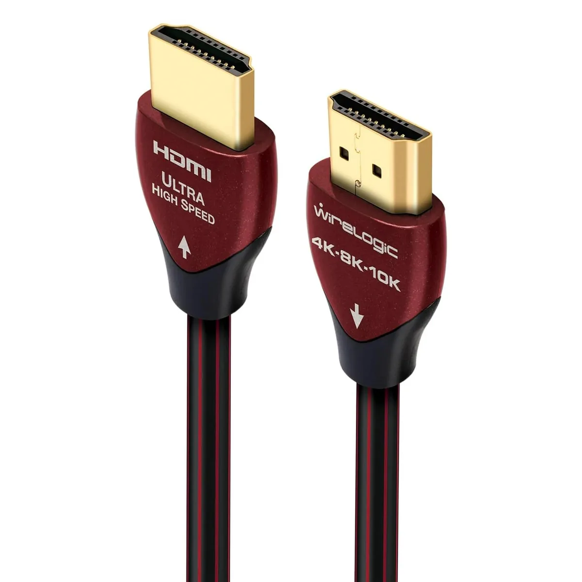 Ruby coloured HDMI cable eight feet long with gold connectors
