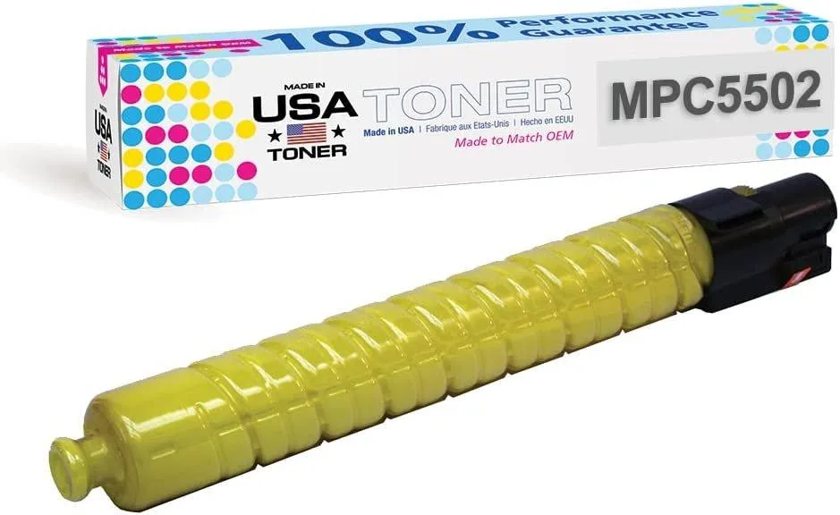 MADE IN USA TONER MADE IN USA TONER Yellow toner cartridge for Ricoh MP C4502, MP C5502 — product photo