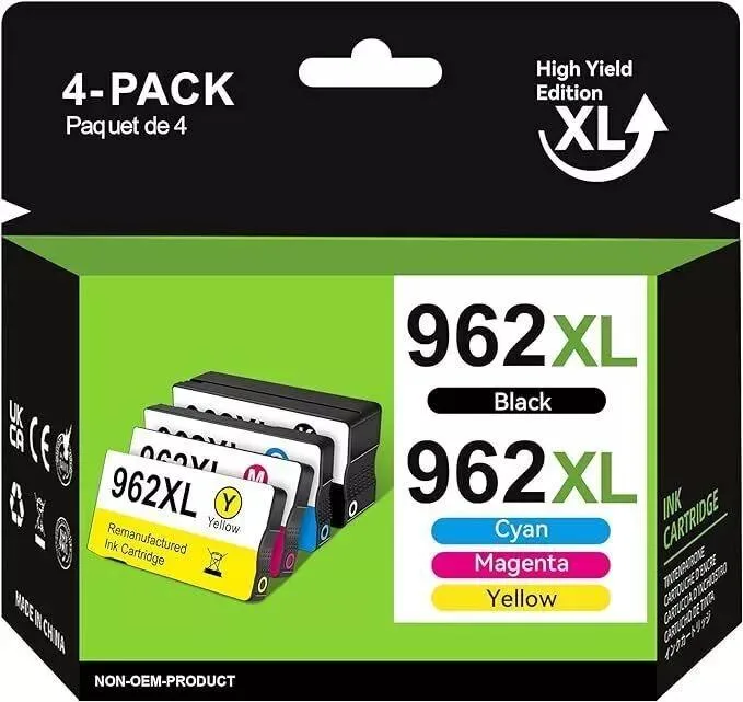 V4ink V4ink 962XL 4-pack ink cartridges for OfficeJet Pro 9010 9015 9016 9018 9020 9025 9028 — product photo