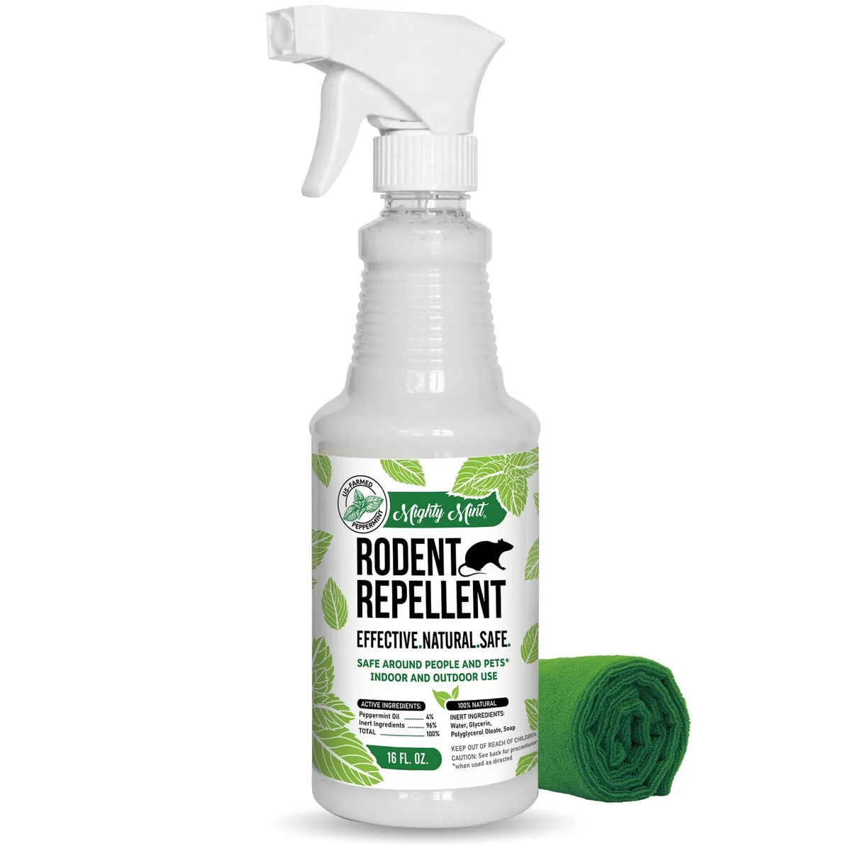 A 16 oz spray bottle with trigger nozzle and plant-based label