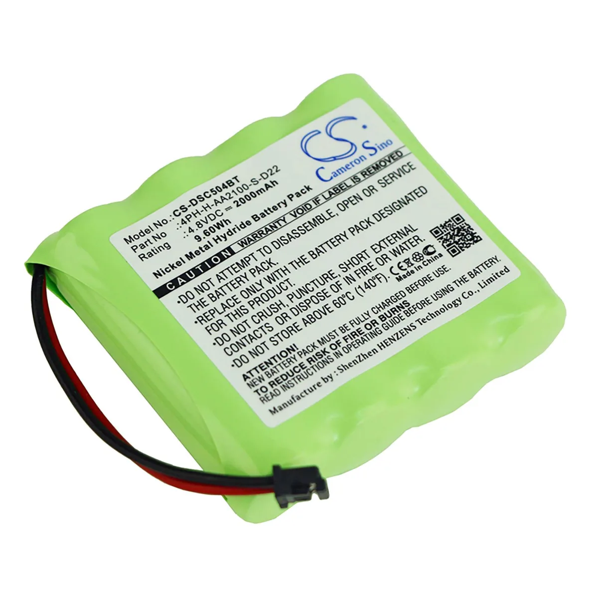 Cameron & Co Cameron & Co DS-CS-DSC504BT 4.8V 2000mAh Ni-MH Green surveillance accessory — product photo