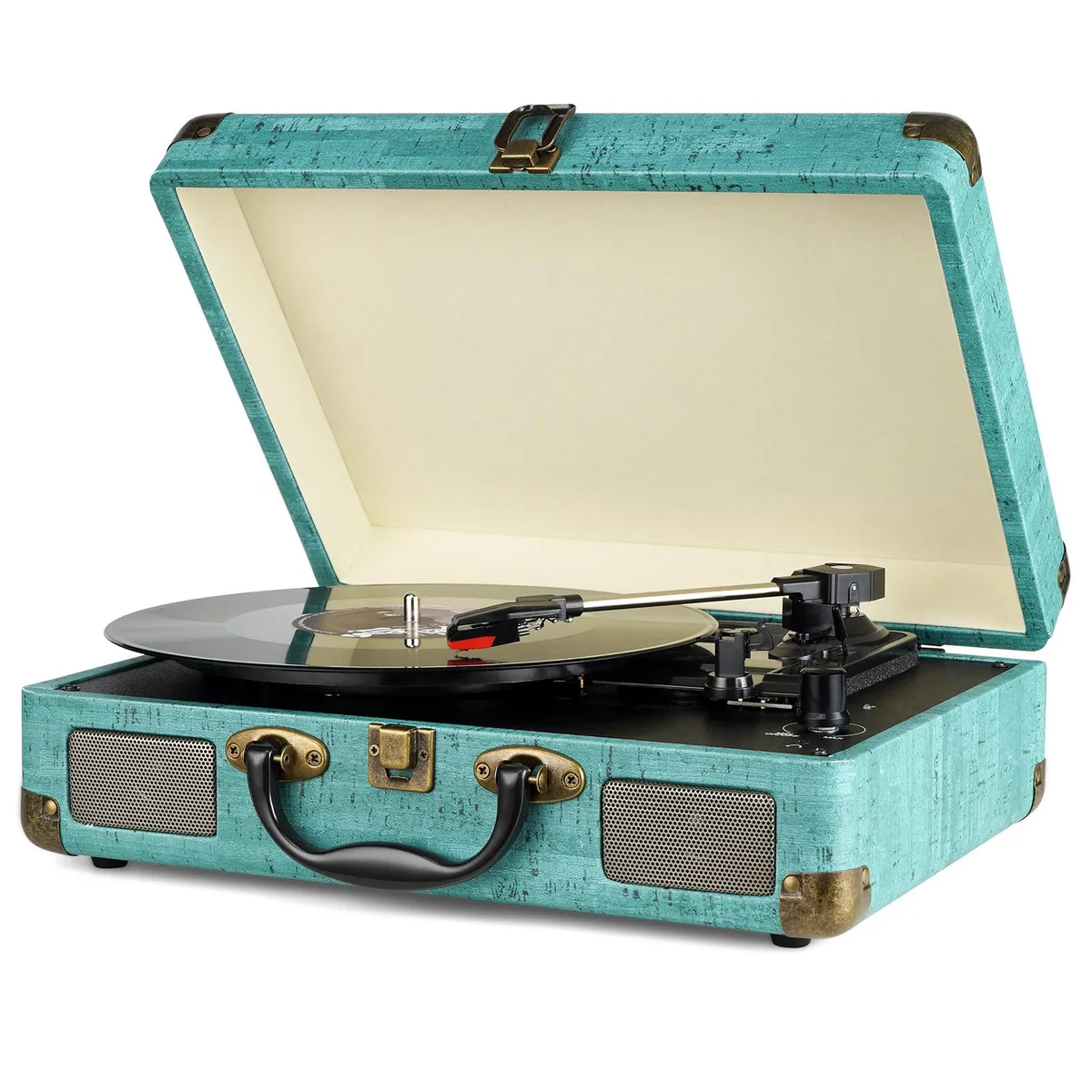 DigitNow! DigitNow! M435 Blue Turntable 33/45/78 RPM Bluetooth Stereo Speakers Suitcase — product photo
