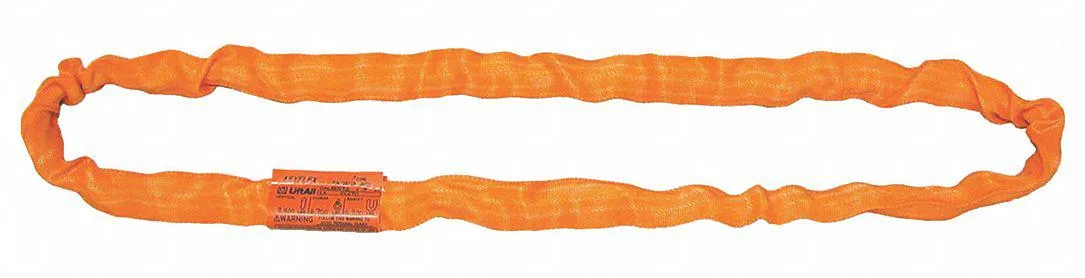 Orange endless roundsling, 6 ft loop, flat woven finish