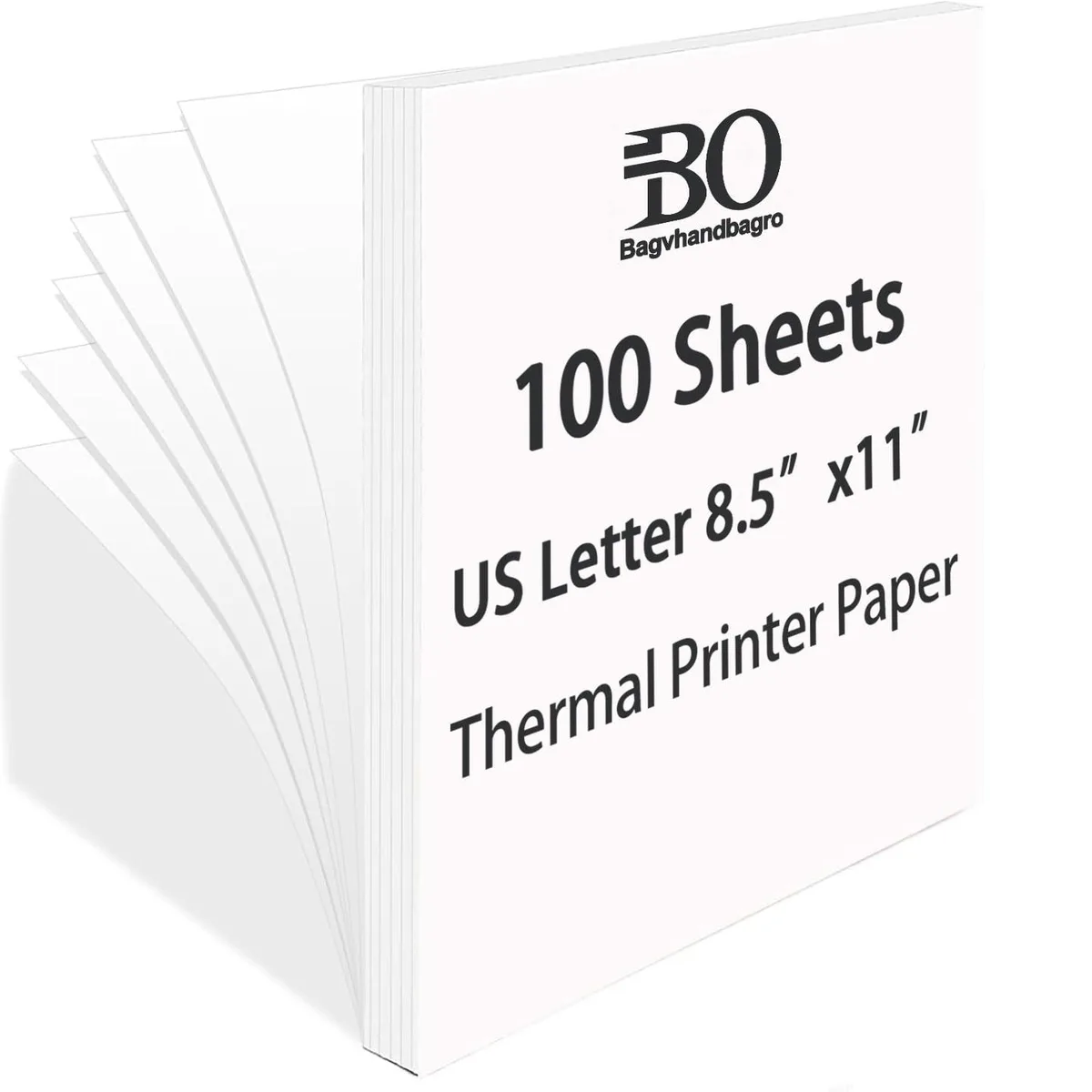  Thermal Printer Paper 8.5×11 in 100 Sheets Glossy — product photo