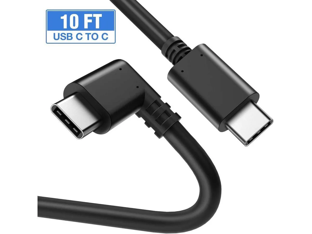 KEHIPI KEHIPI USB C to USB C cable 10ft 90-degree 20V 3A — product photo