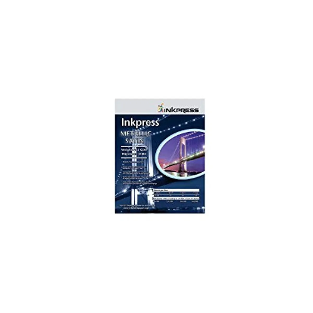 Inkpress Inkpress Metallic Satin Inkjet Paper 255 gsm 10 mil 8.5x11" 50 sheets — product photo
