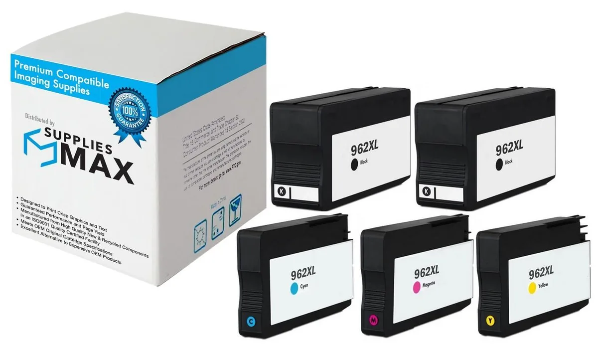 SuppliesMax SuppliesMax HP 962XL High Yield Inkjet Combo Pack (2-BK/1-C/M/Y) 6ZA57AN — product photo