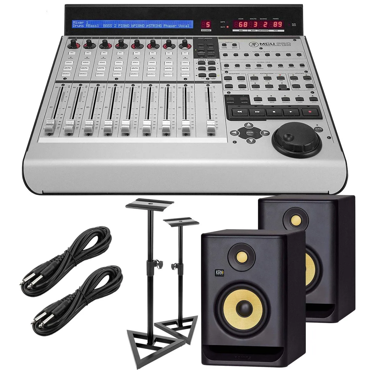 PSG AUDIO PSG AUDIO Mackie MCU Pro Control Surface with 2 KRK RP5G4 Monitors, Stands, Cables — product photo