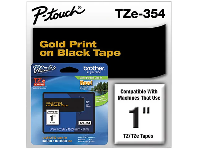 Brother Brother TZE354 24 mm Gold on Black tape pos accessory — product photo