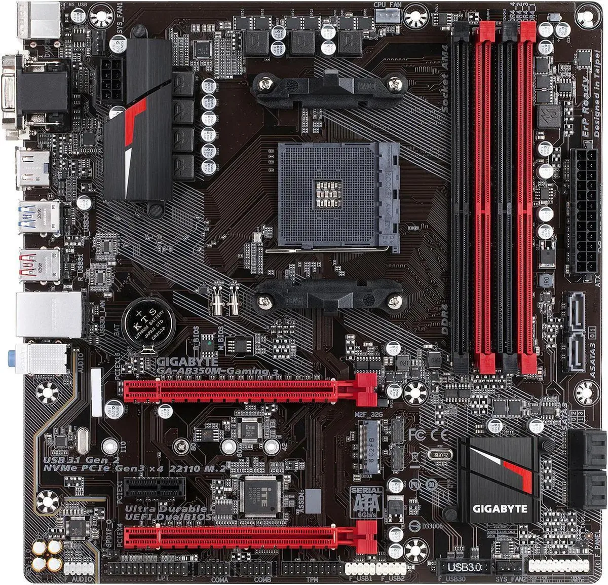 GIGABYTE GIGABYTE GA-AB350M-Gaming 3 rev. 1.0 AMD motherboard — product photo