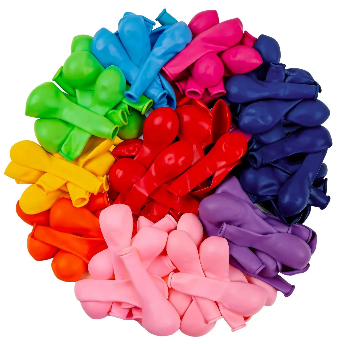 PartyWoo Balloons 100pcs 5 Inch Rainbow Rubber Decorations — product photo