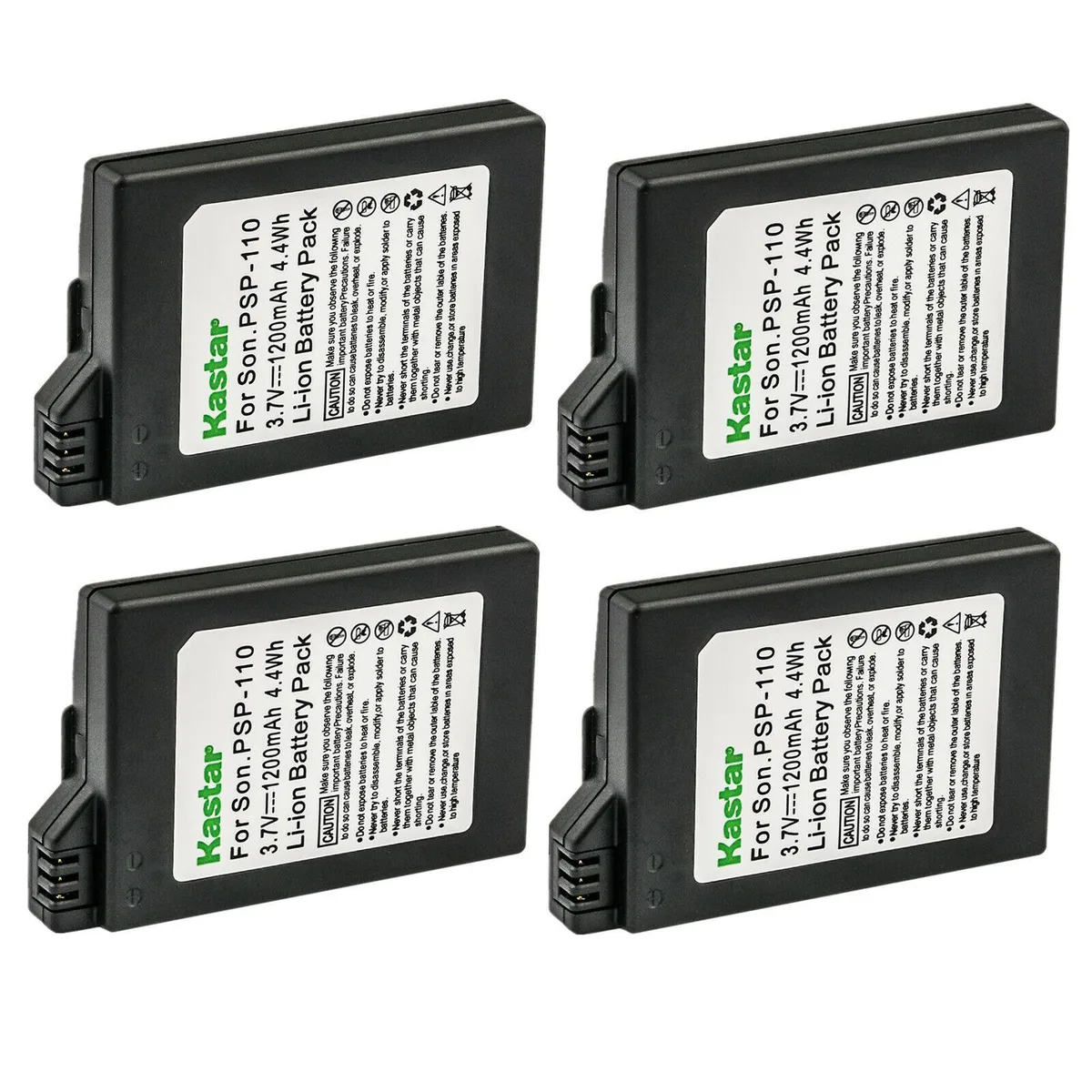 Kastar Kastar PSP-110S 4-pack Li-ion 3.7V 1200mAh camera battery — product photo